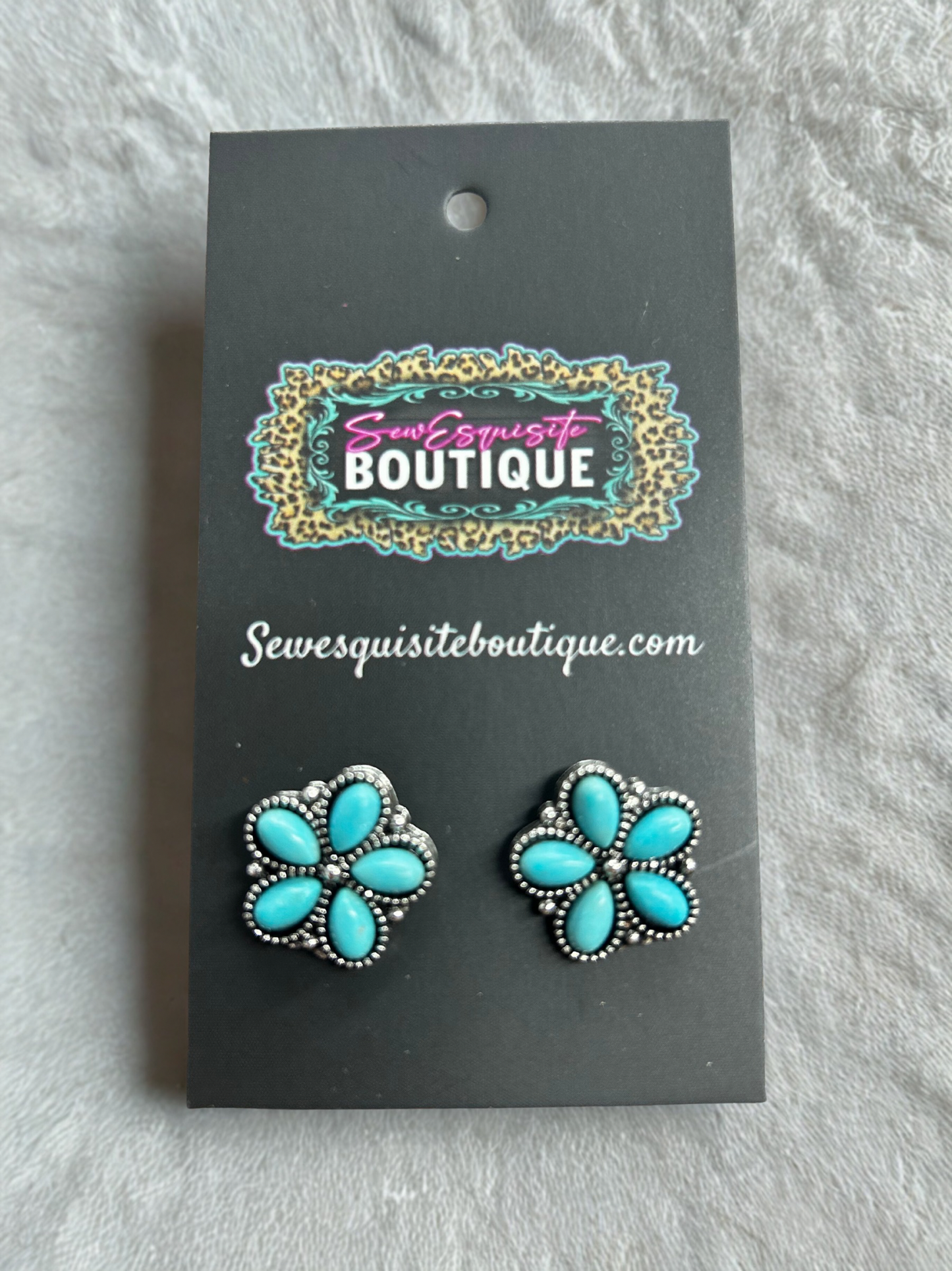 Turquoise Petal Studs