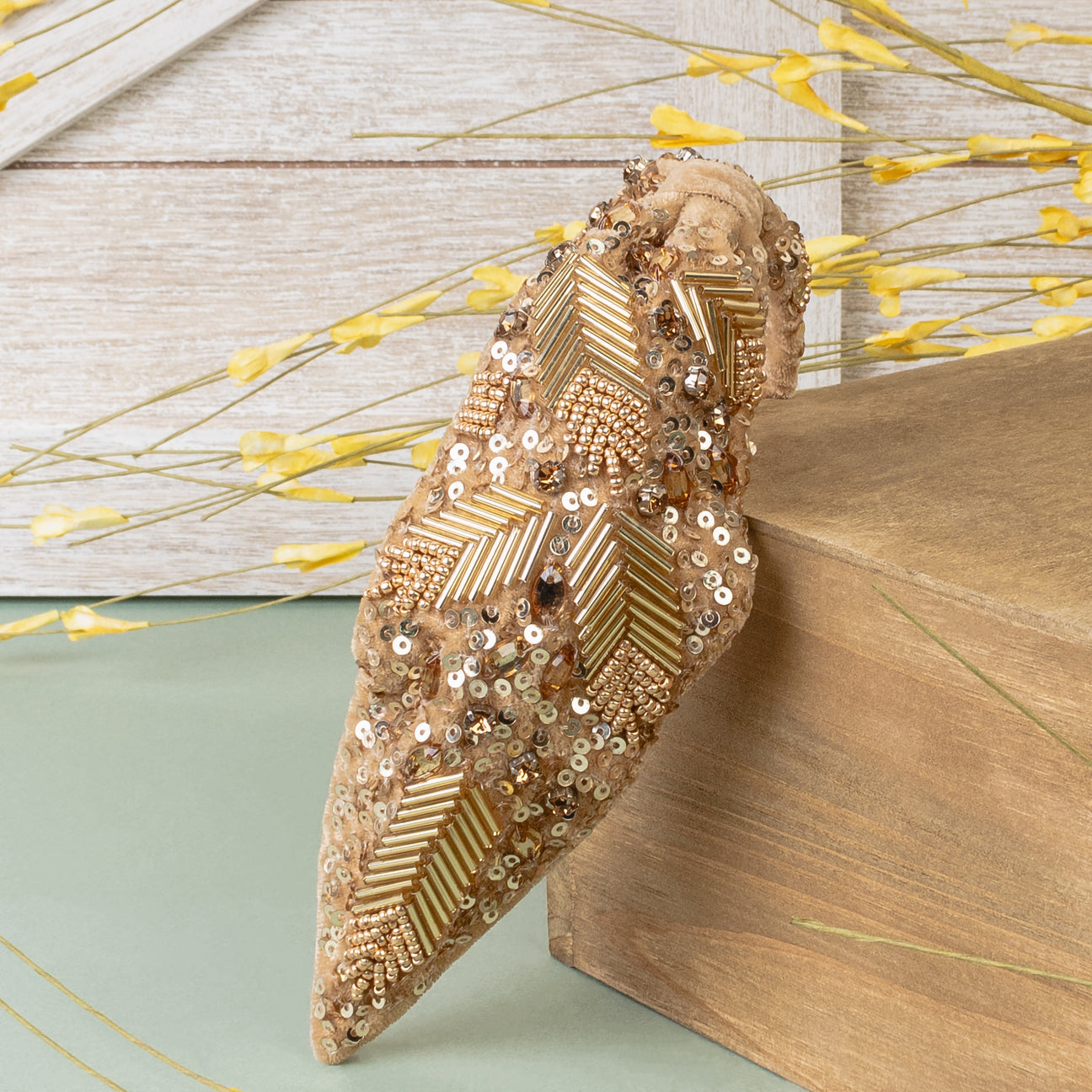 Golden Glam Beaded Headband