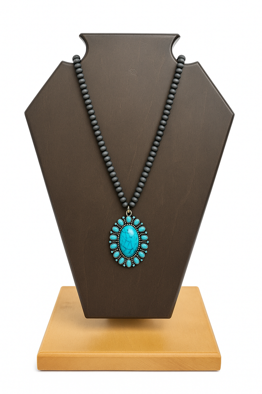 Turquoise Oval Pendant Necklace