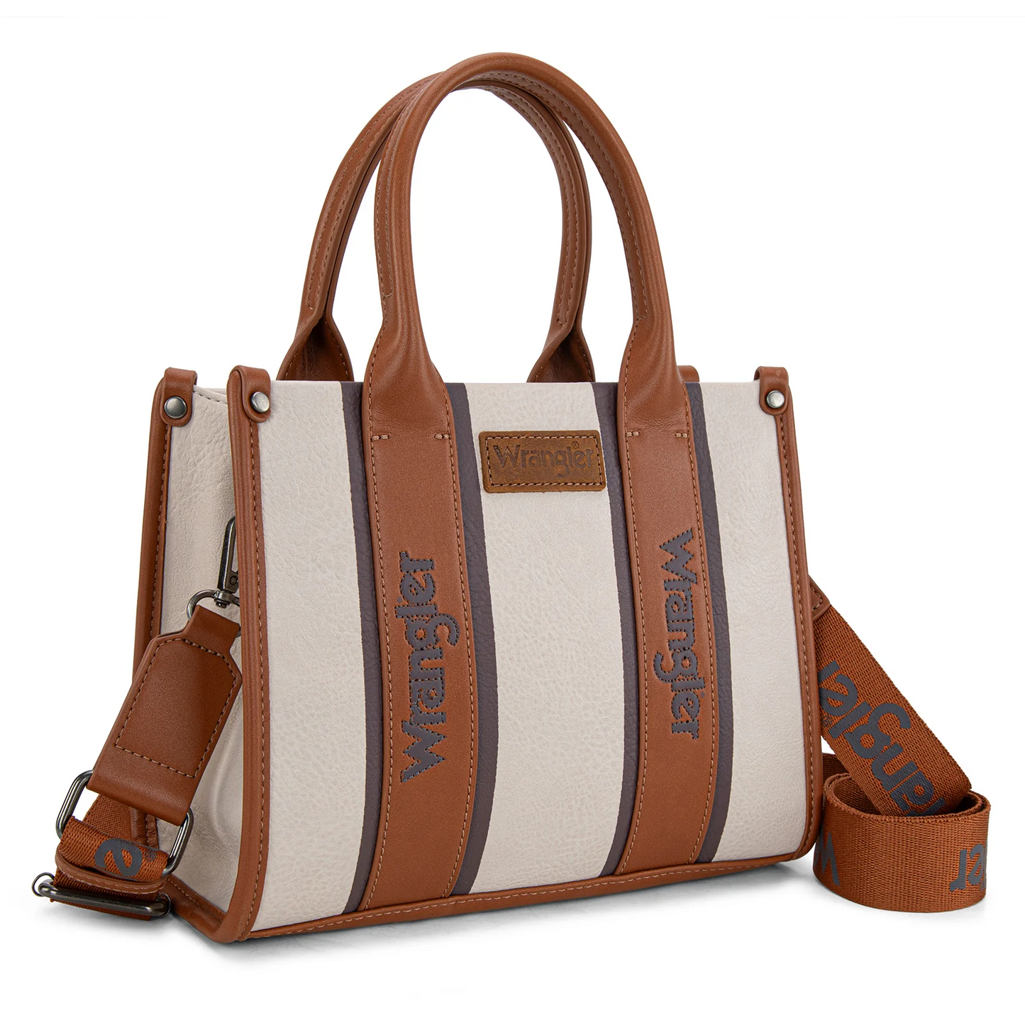 Wrangler Color Block Tote/Crossbody - BROWN