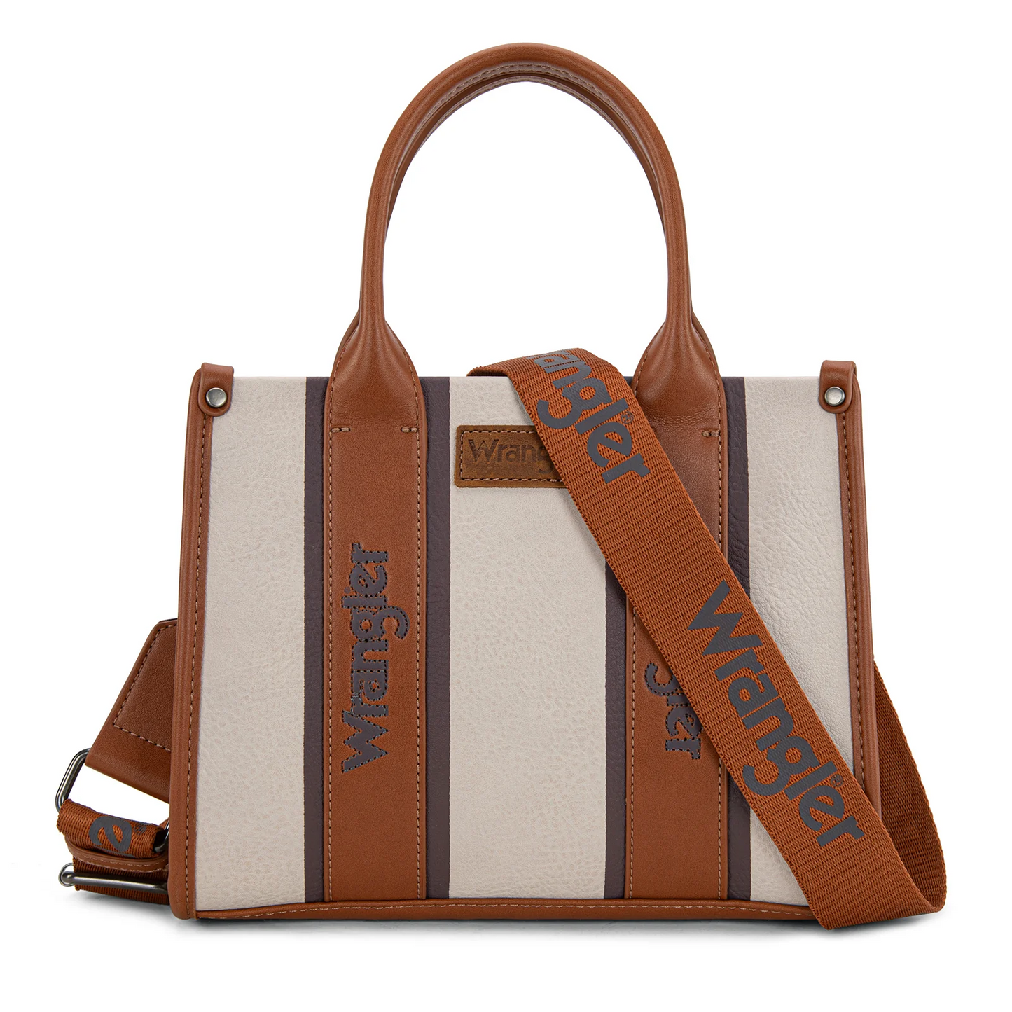 Wrangler Color Block Tote/Crossbody - BROWN