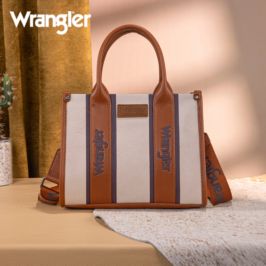 Wrangler Color Block Tote/Crossbody - BROWN