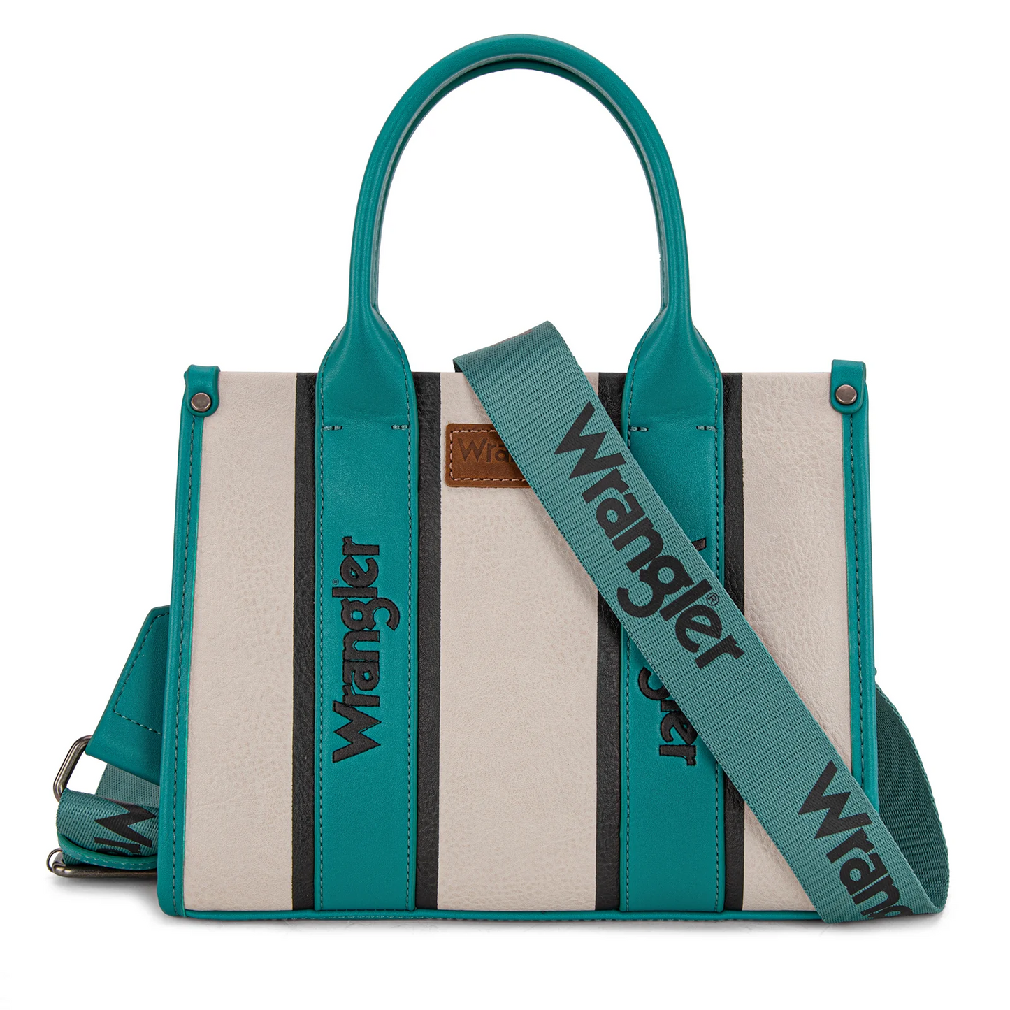 Wrangler Color Block Tote/Crossbody - TURQUOISE