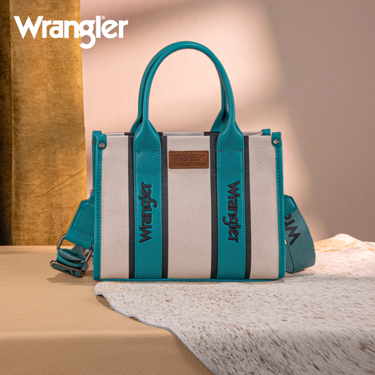 Wrangler Color Block Tote/Crossbody - TURQUOISE