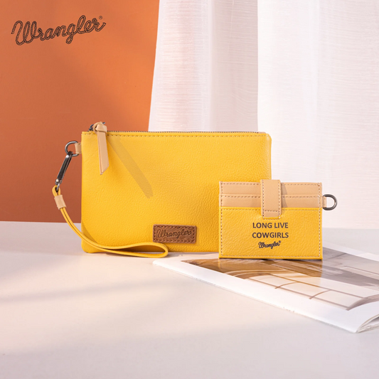 Wrangler Dual Pouch/Wristlet Wallet - YELLOW
