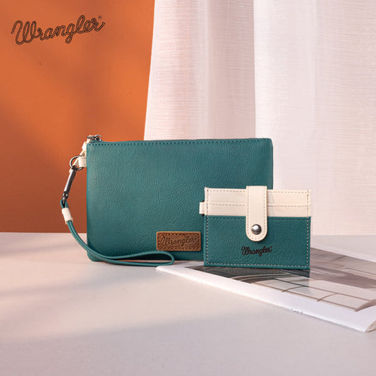 Wrangler Dual Pouch/Wristlet Wallet - TURQUOISE