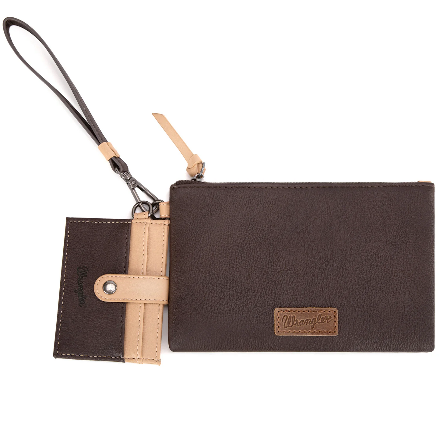 Wrangler Dual Pouch/Wristlet Wallet - COFFEE