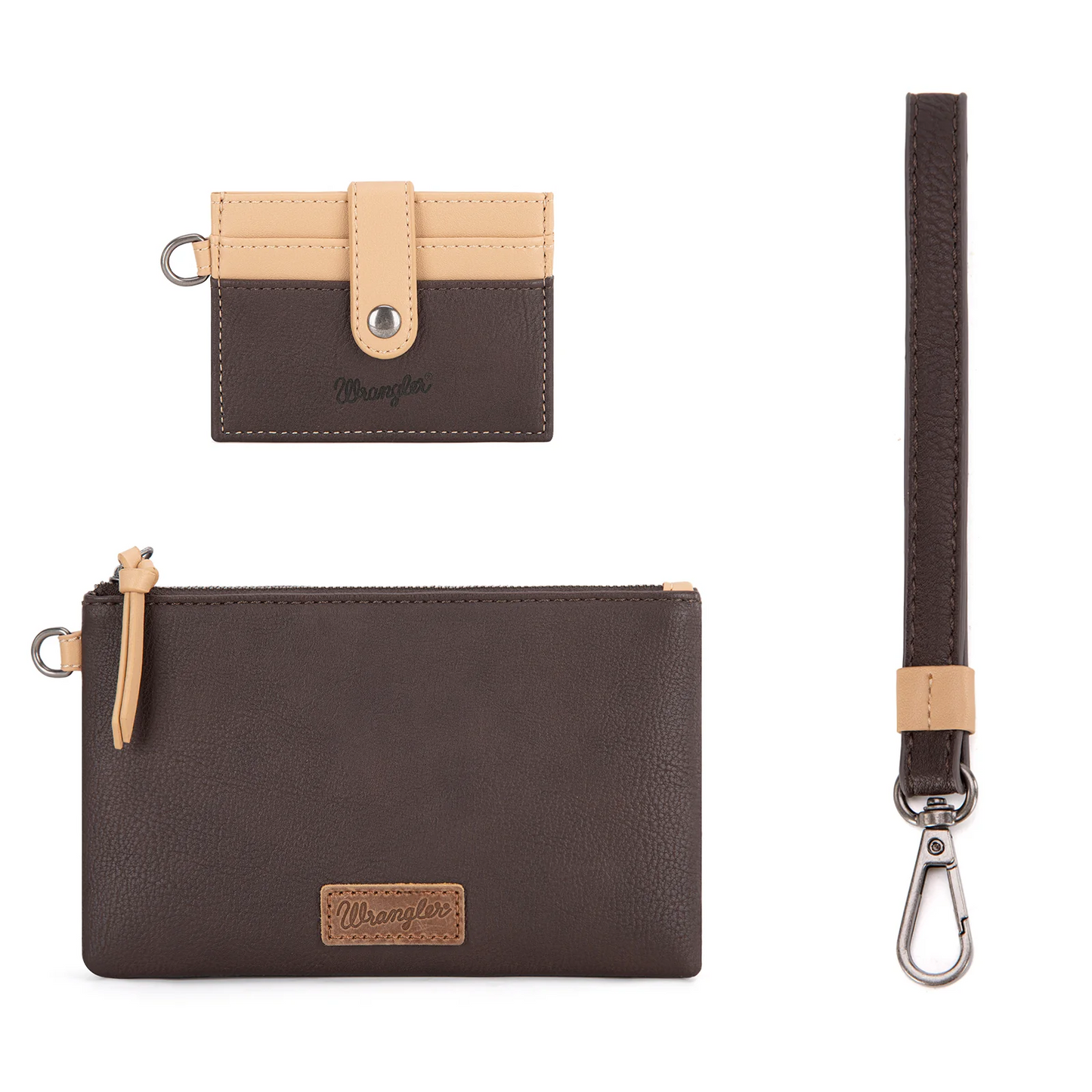 Wrangler Dual Pouch/Wristlet Wallet - COFFEE