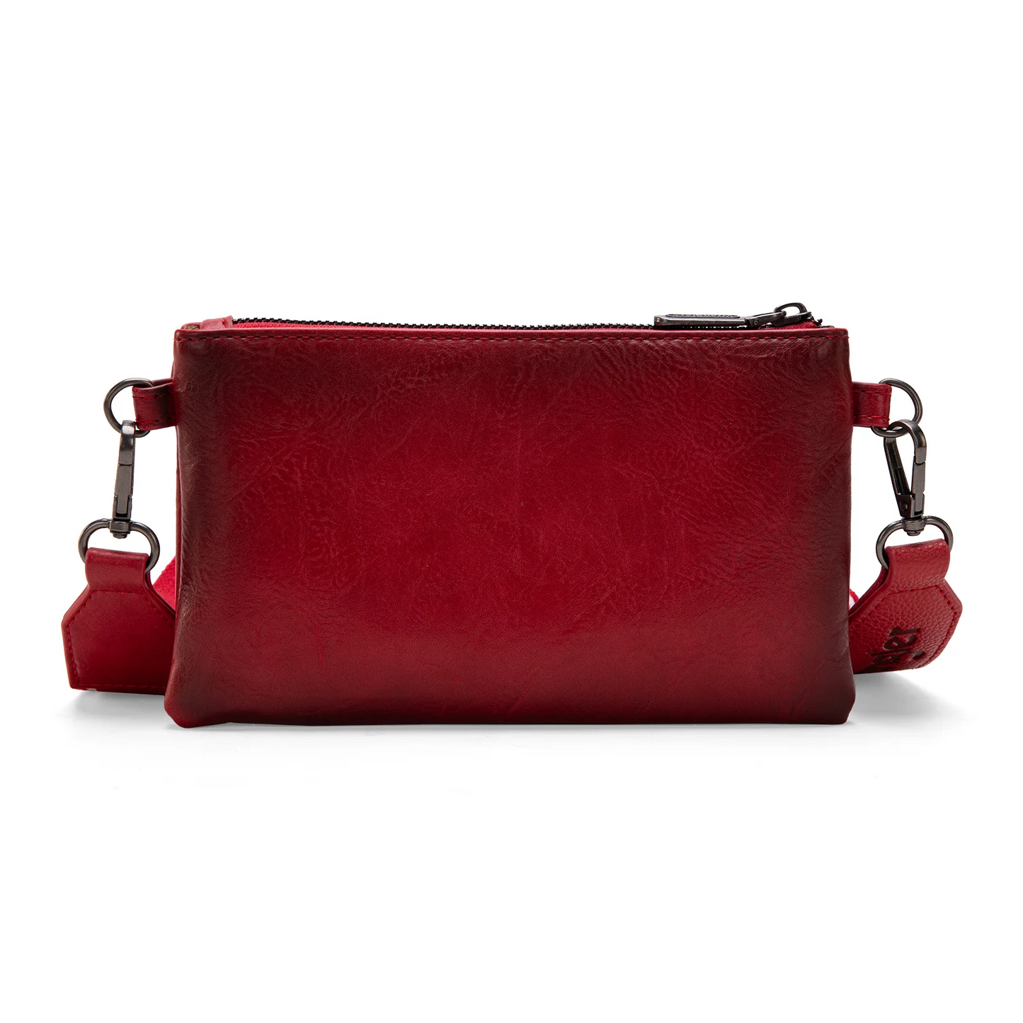 Wrangler Dual Zipper Compartment Crossbody Bag - RED