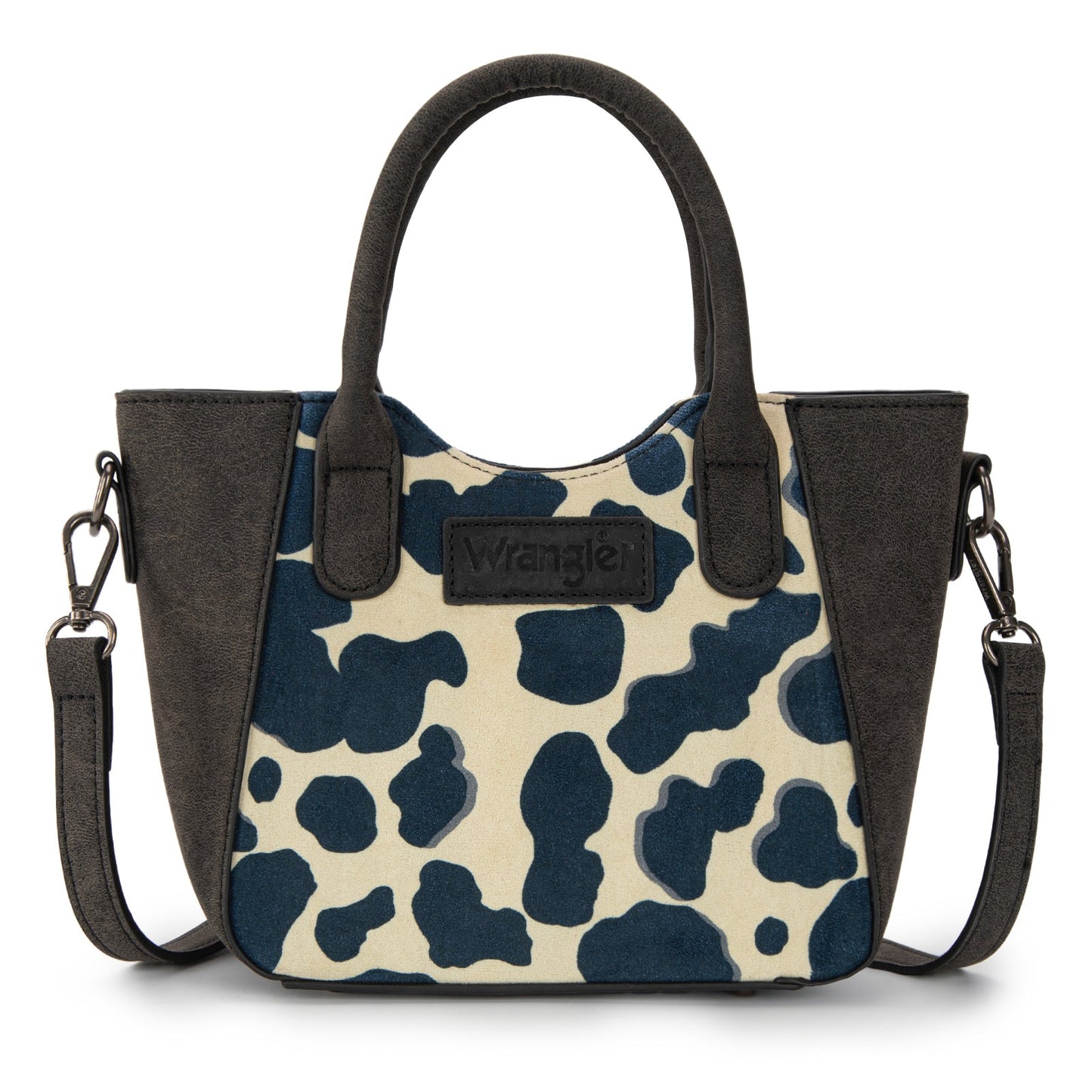 Wrangler Cow Print Mini Tote/Crossbody - BLACK