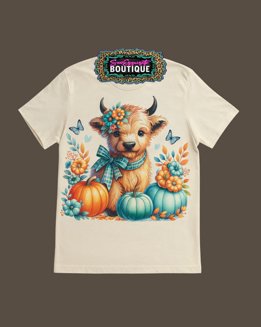 Autumn Highland Cow Tee