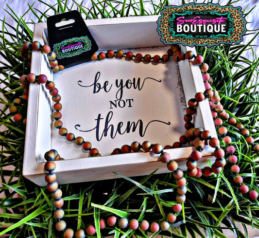 Desert Blush Matte Beaded Necklace