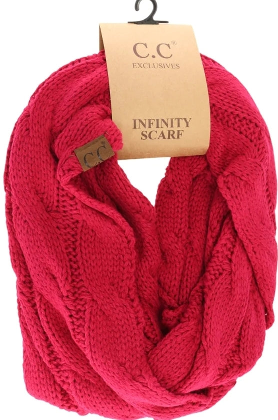 Solid C.C Infinity Scarf Hot Pink