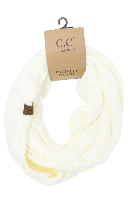 Solid C.C Infinity Scarf Ivory