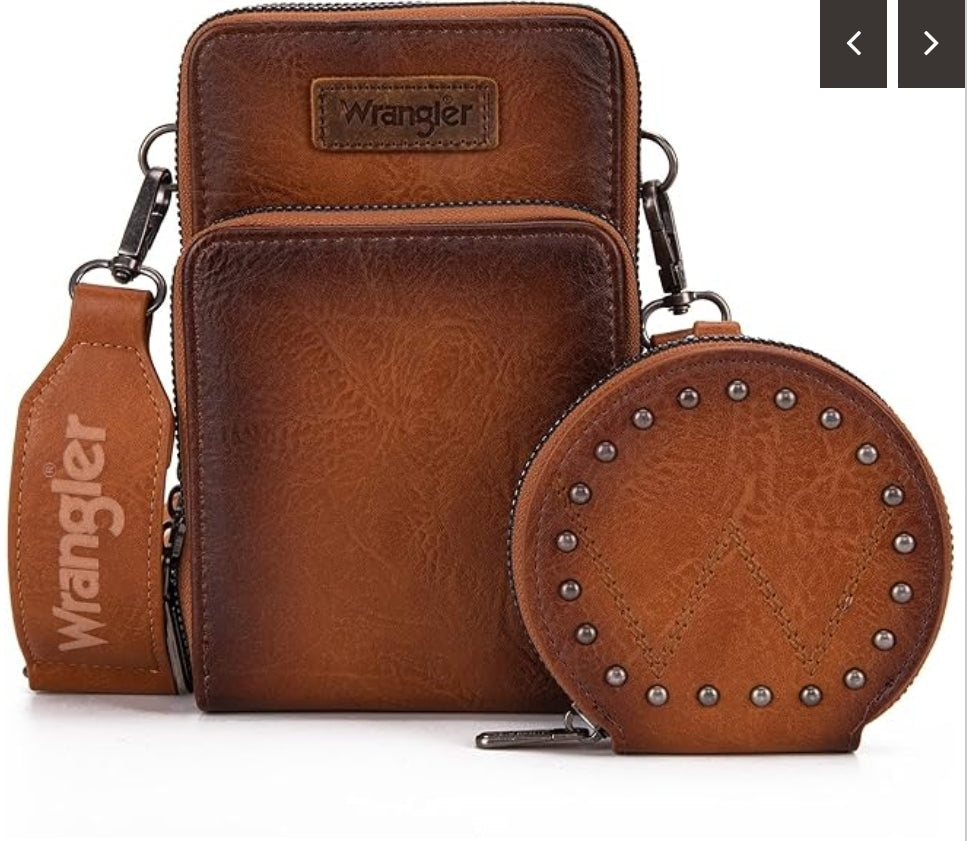 Wrangler Crossbody with Coin Pouch - Light Brown