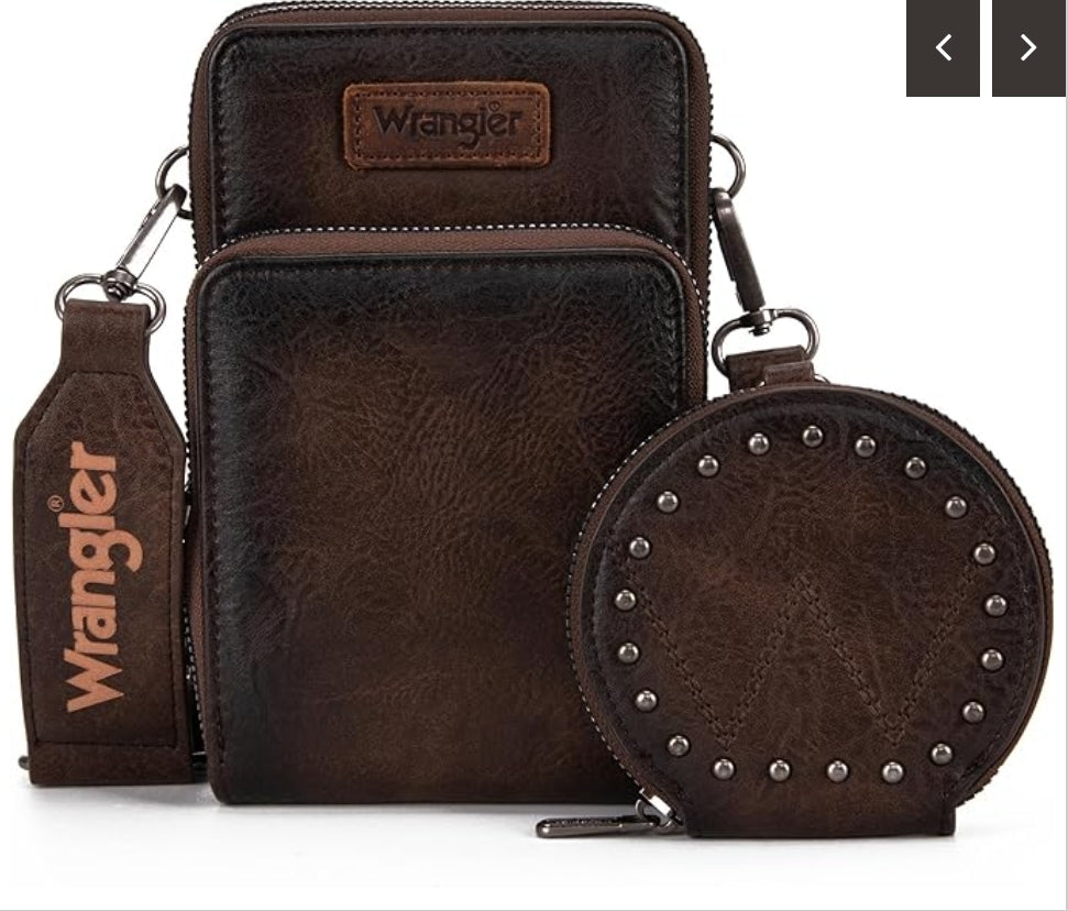 Wrangler Crossbody with Coin Pouch- Coffee