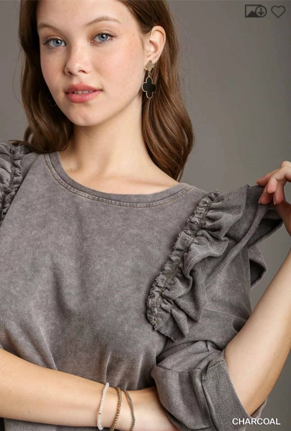 Charcoal Terry Top