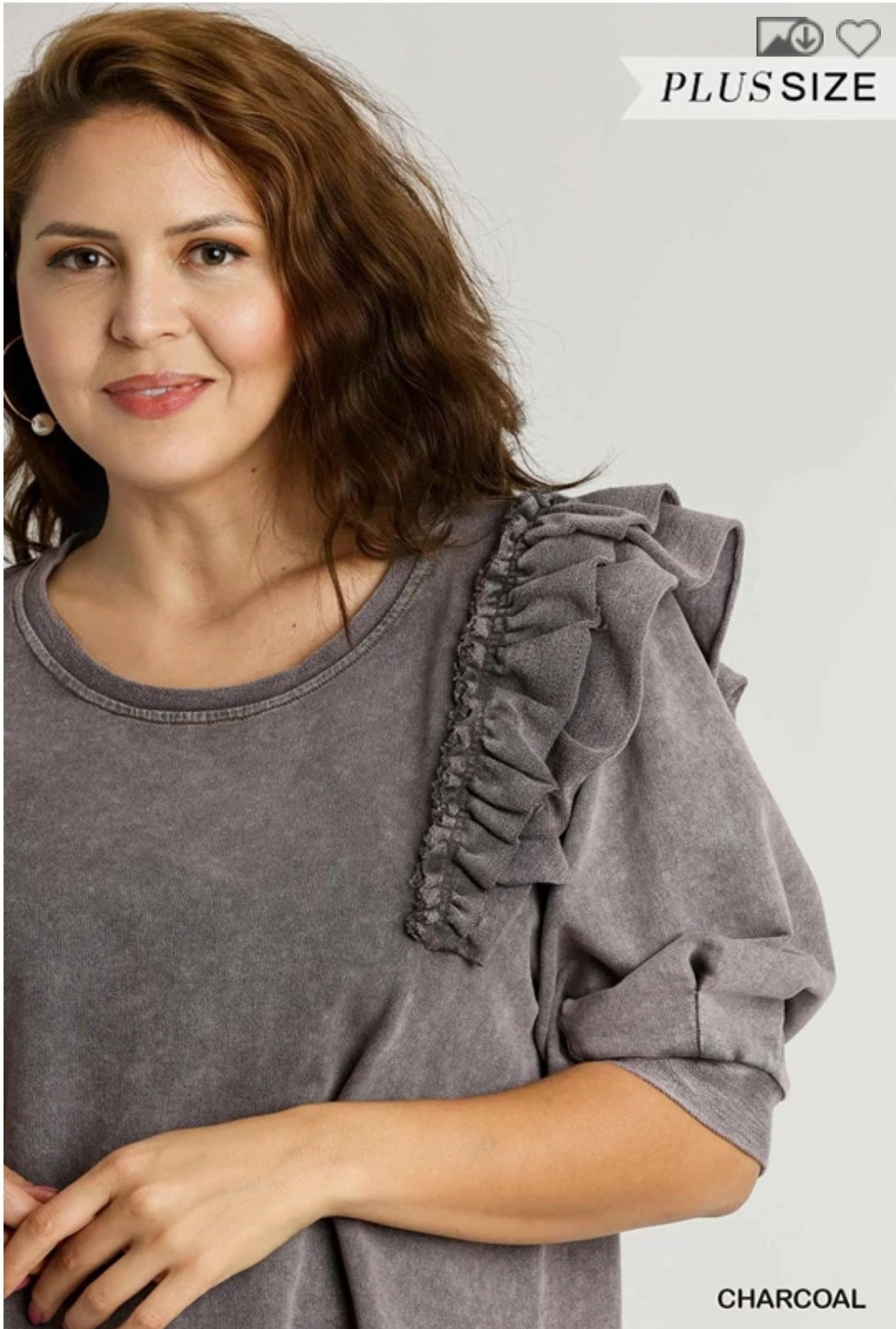 Charcoal Terry Top Plus Size