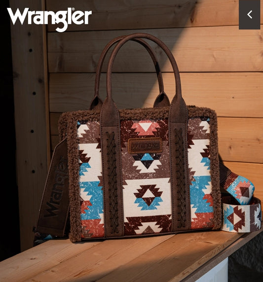 Wrangler Sherpa Southwestern/Crossbody Coffee