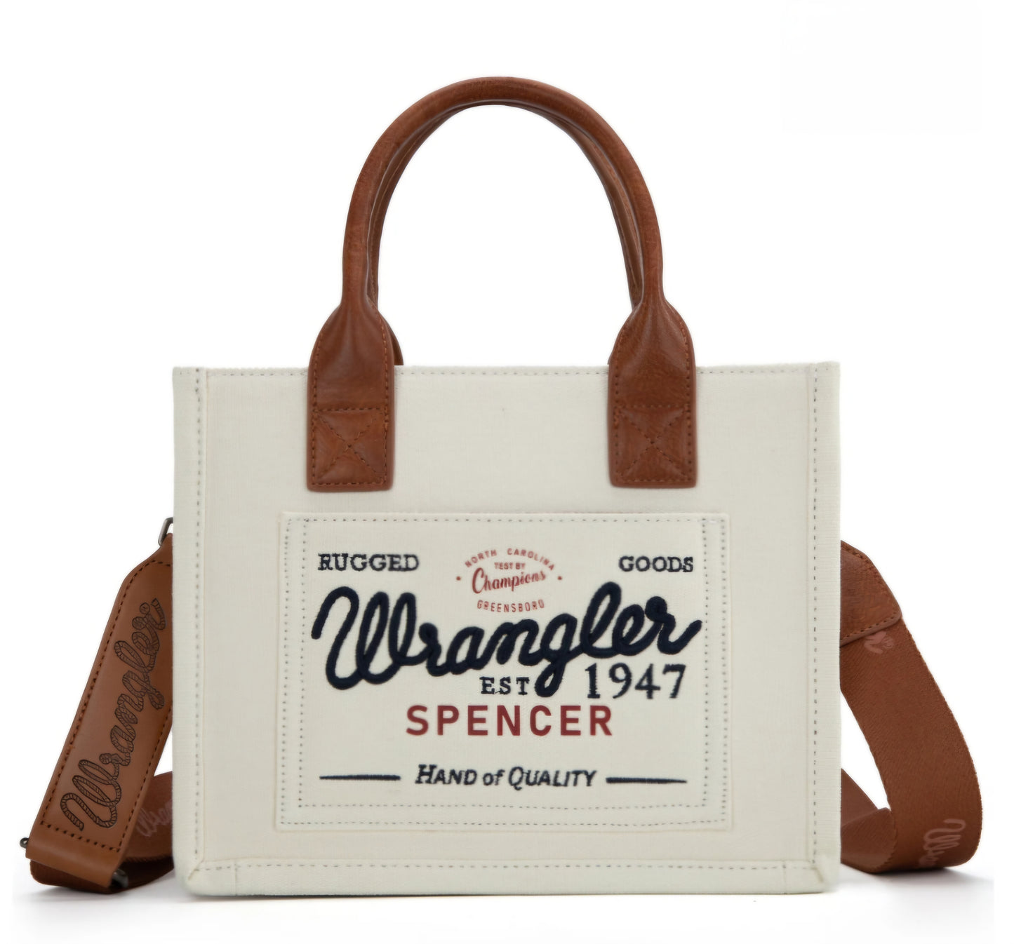 Vintage Wrangler Canvas Tote//Crossbody - Beige