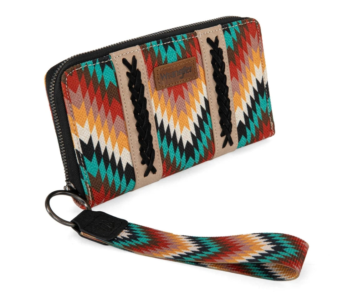 Wrangler Southwestern Art Print Wallet -Black