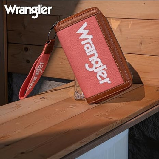 Wrangler Logo Wallet/Wristlet -Pink