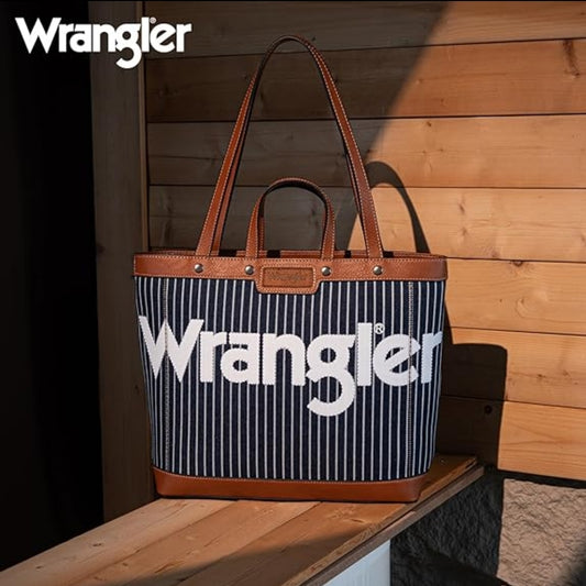 Wrangler Canvas Top Handle Tote/Shoulder Bag - Navy