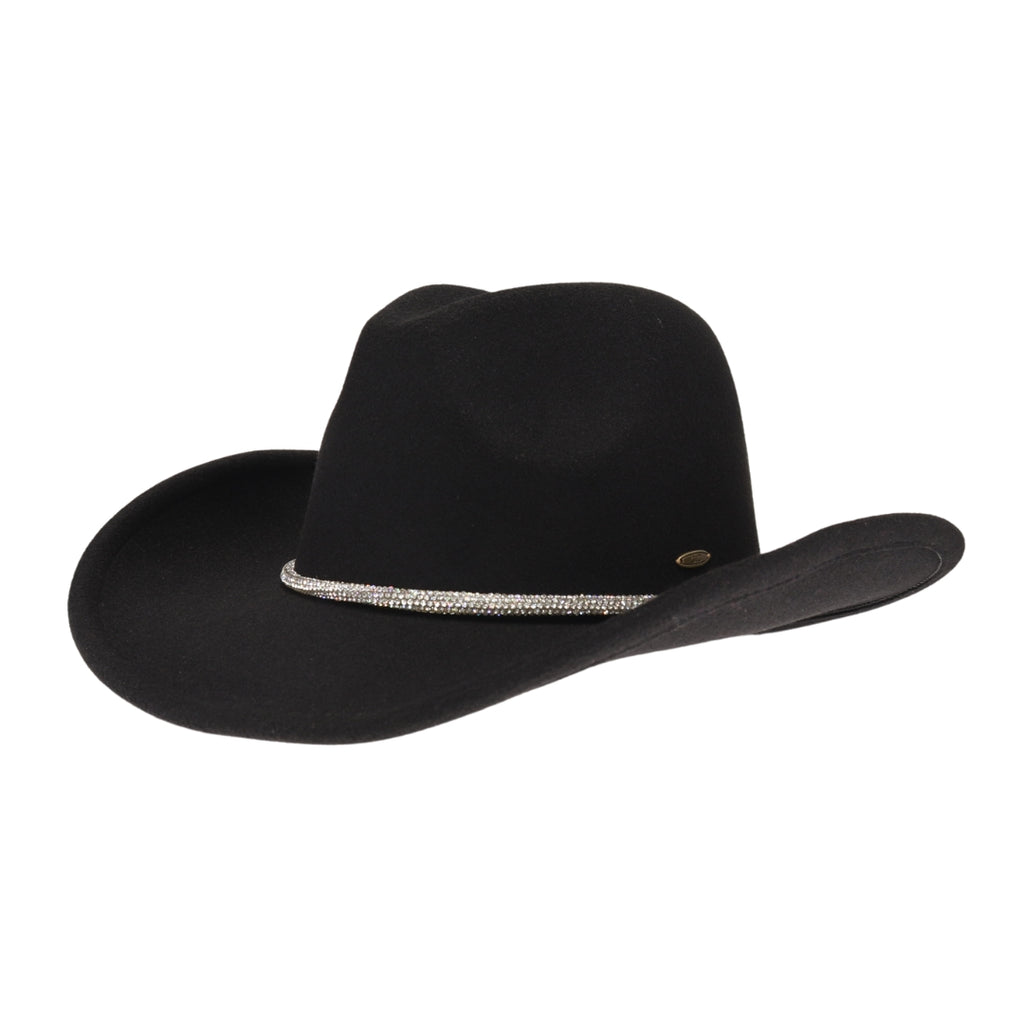 Reno Vegan Fabric Cowboy Hat Black