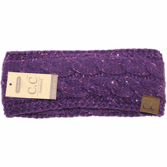 Sequin CC Headwrap: Purple