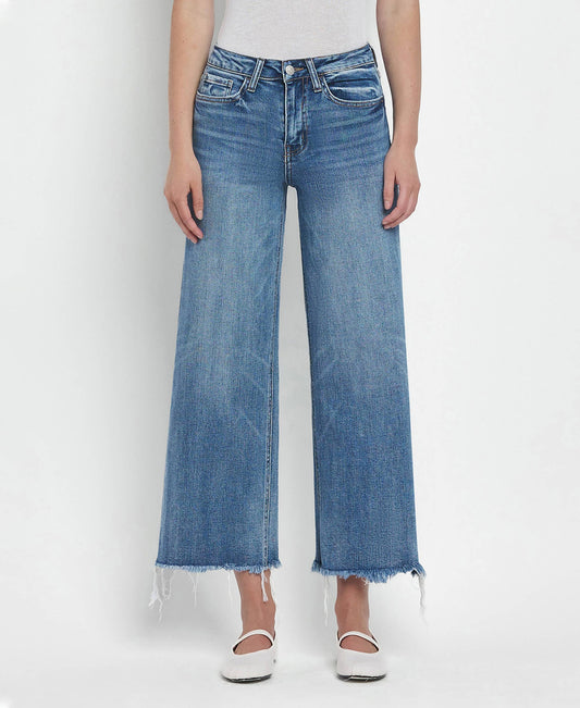 Flying Monkey High Rise Crop Wide Leg Jeans: Sagacity