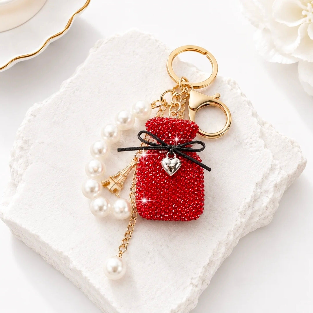 ❤️✨ Ruby Red Sparkle Rhinestone Bag Charm