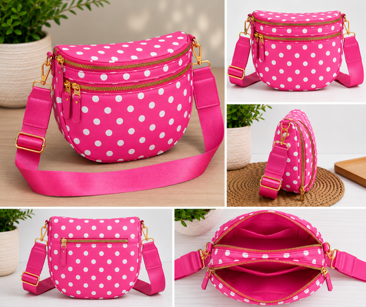 Pretty in Pink Polka Dot Crossbody