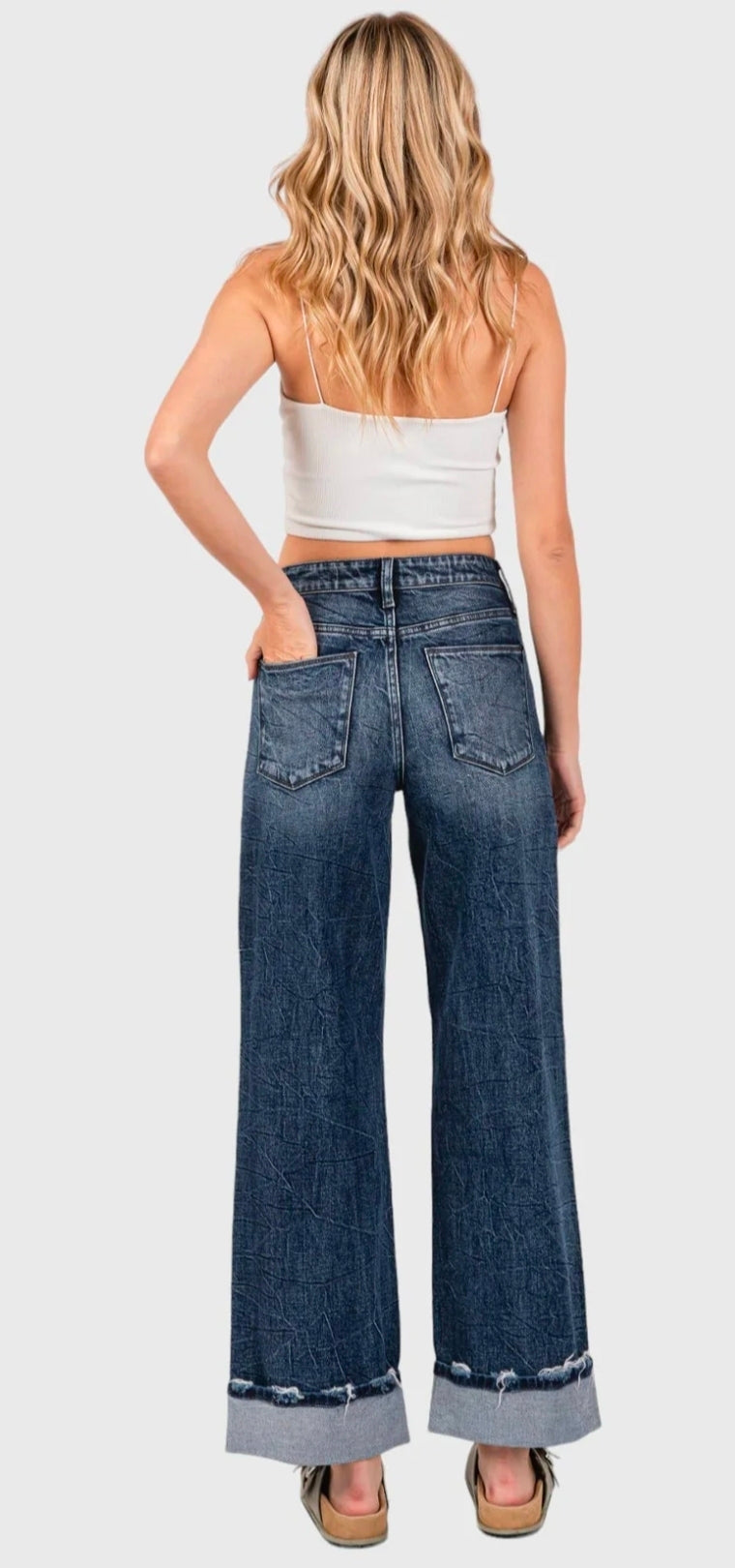 Petra HIGH RISE COMFORT STRETCH WIDE LEG W/ CUFFED HEM