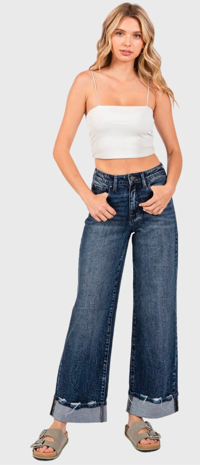 Petra HIGH RISE COMFORT STRETCH WIDE LEG W/ CUFFED HEM