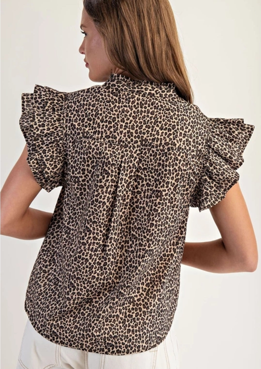 Leopard Printed Button Down Blouse