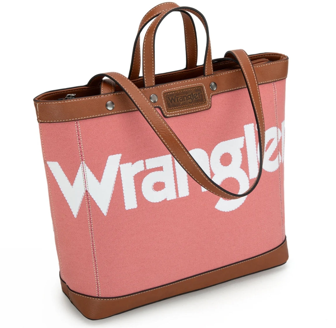 Wrangler Canvas Top Handle Tote/Shoulder Bag - Pink