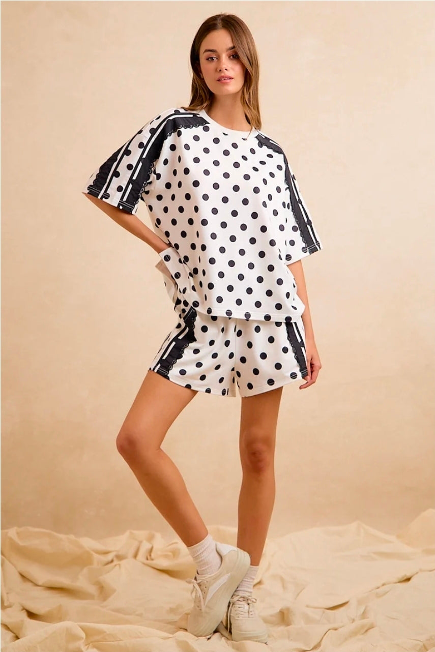 🖤 Classic Charm Polka Dot Lounge Set 🤍