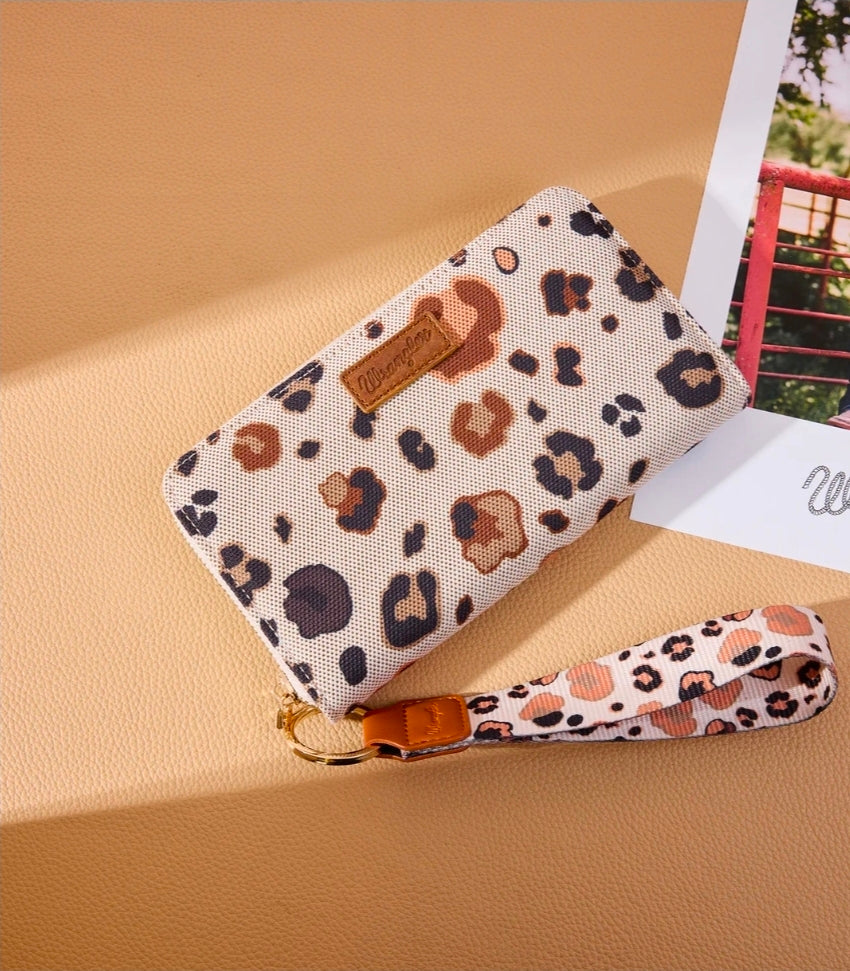 Wrangler Leopard Print Wallet/Wristlet - Brown