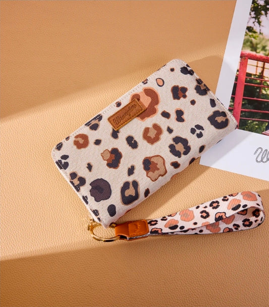 Wrangler Leopard Print Wallet/Wristlet - Brown