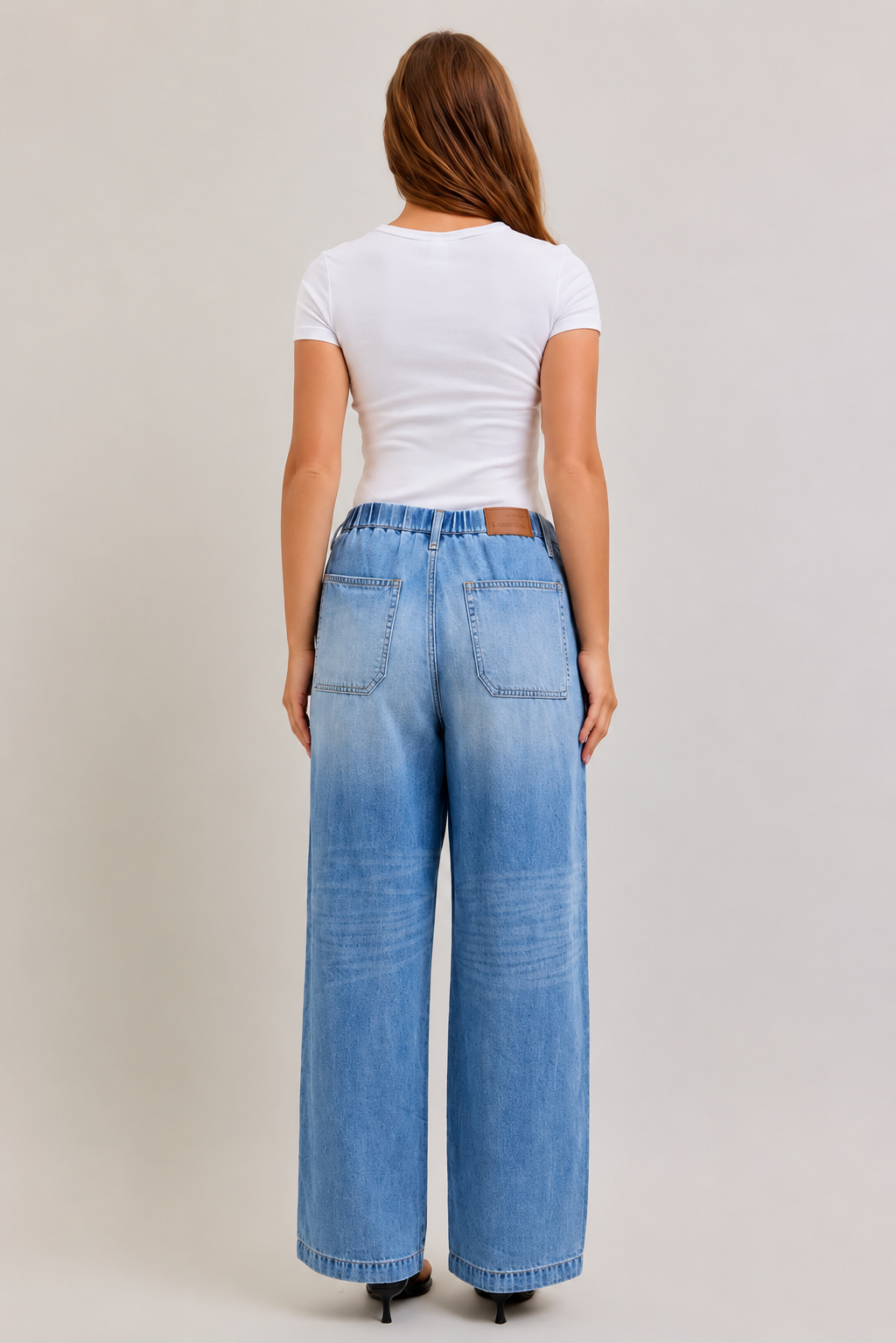 Judy Blue High Waisted Lightweight Baggy Elastic Waist Jeans