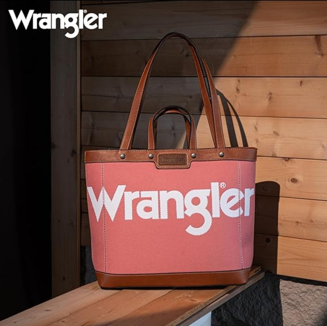 Wrangler Canvas Top Handle Tote/Shoulder Bag - Pink