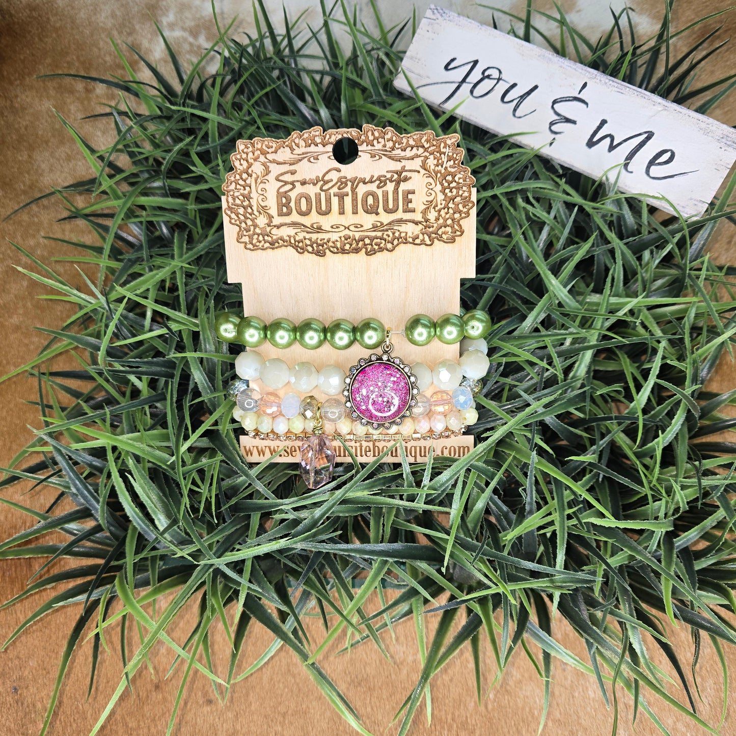 Emerald Blush Sparkle Stack