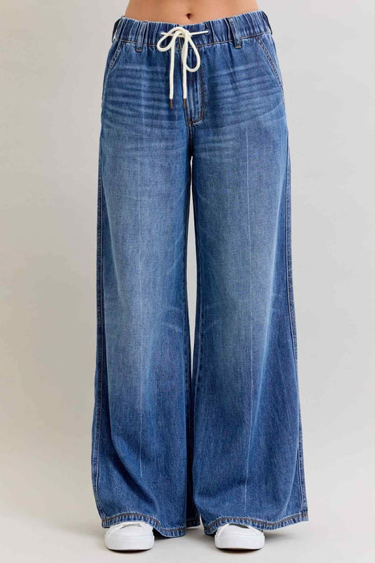 Judy Blue Easy Does It Featherweight Palazzo Jeans