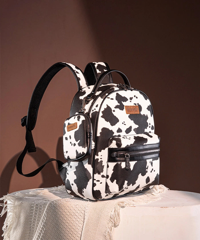 Wrangler Cow Print Backpack Black