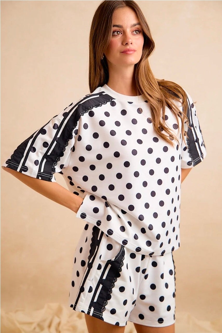 🖤 Classic Charm Polka Dot Lounge Set 🤍