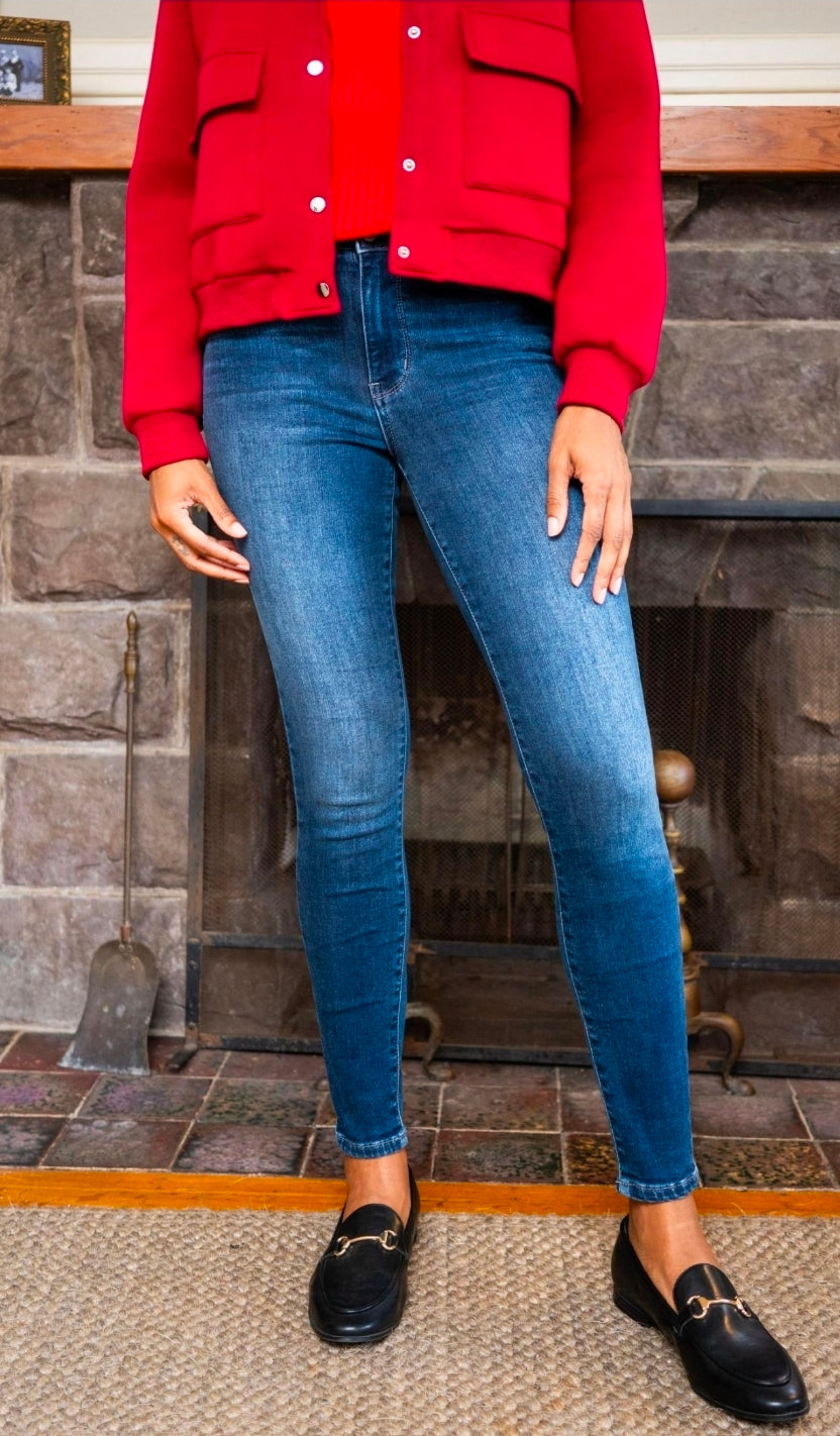 Judy Blue Mid Rise Thermal Skinny Denim Jeans