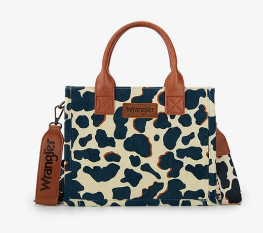Wrangler All-over Cow Print Tote Bag Brown