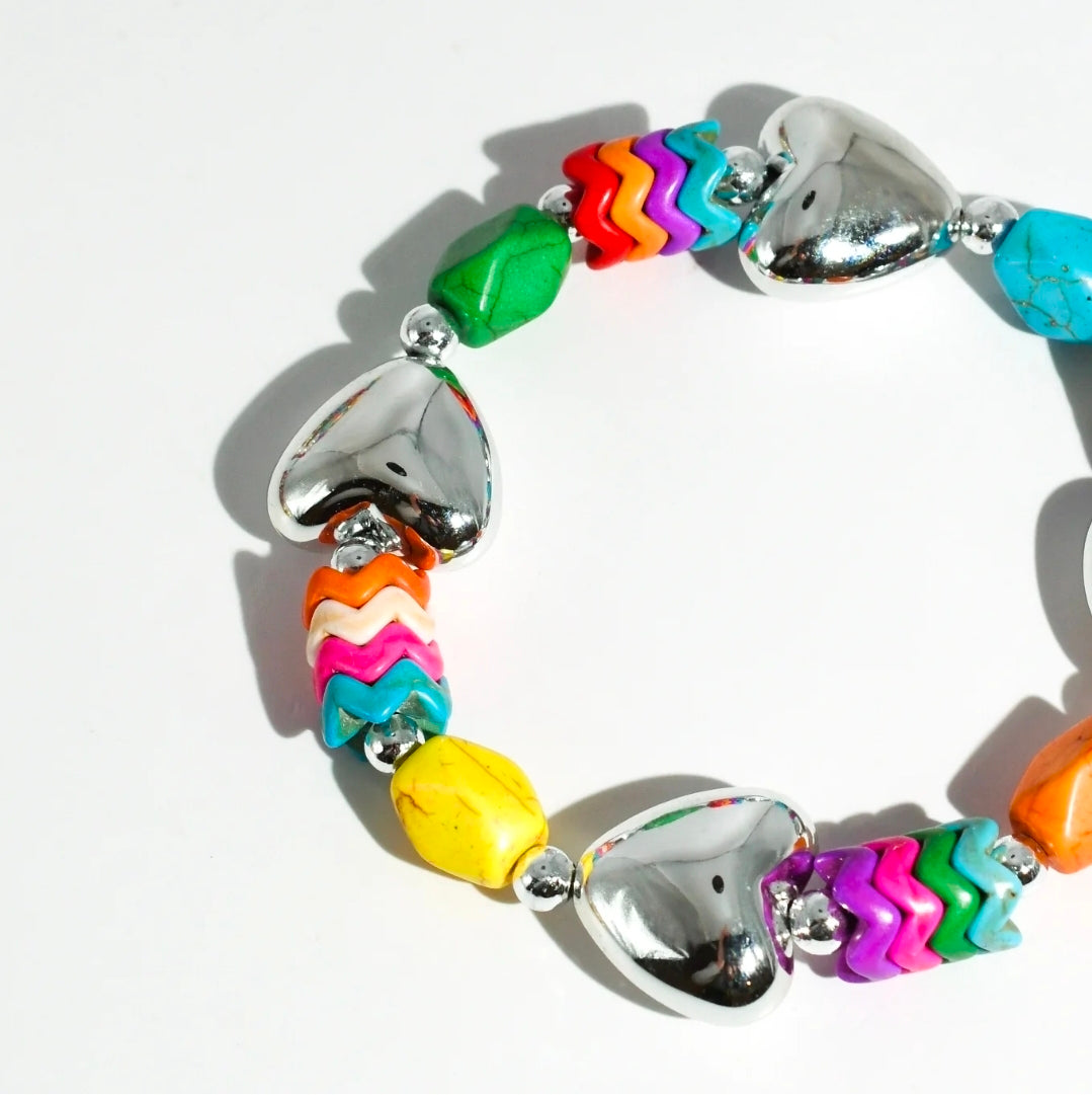 Heart Pop Silver Bracelet
