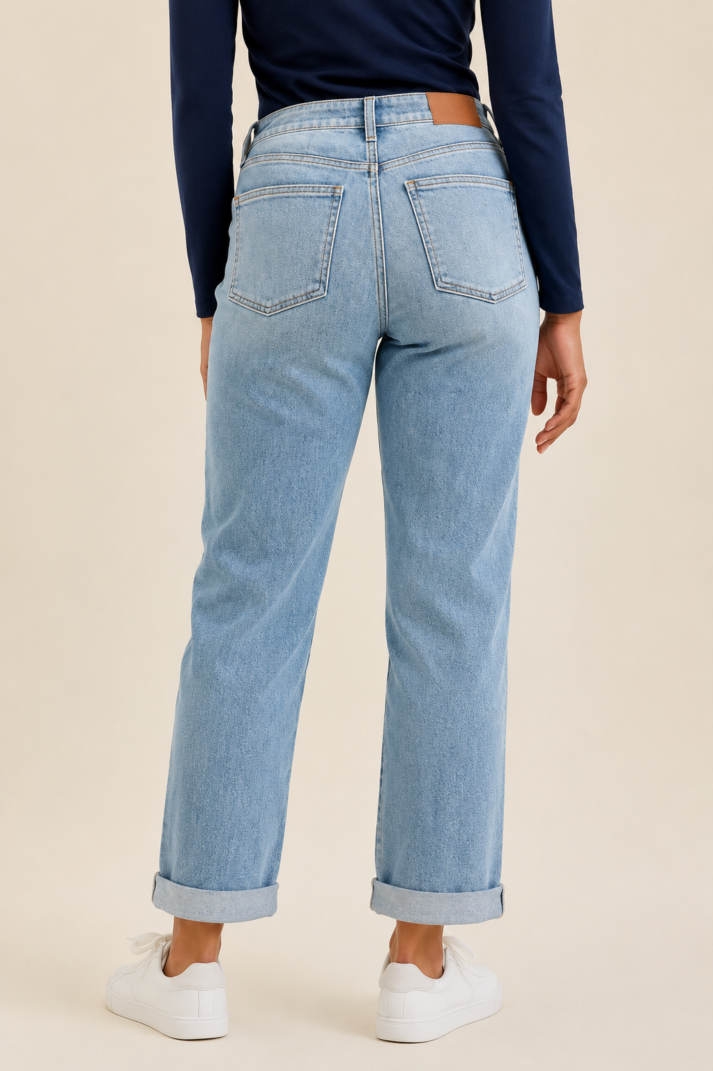Judy Blue Mid Rise Billie Cuffed Boyfriend Denim