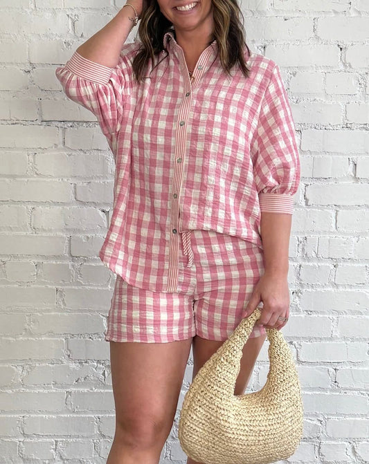 💗 Sweet Magnolia Gingham Set